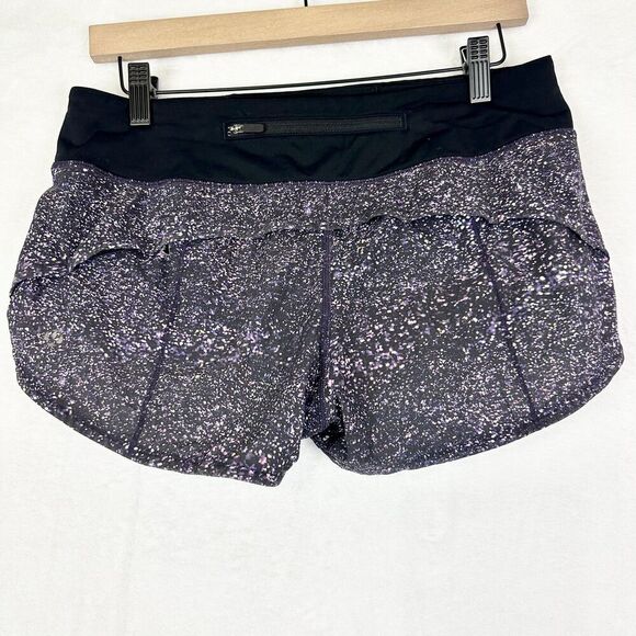 Lululemon Speed Up Short Size 6 Crystalline Multi Balck Athletic 2.5" - Picture 2 of 5